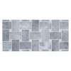 1-1/8" x 2" Basketweave w/ 3/8" Dot | Heracles Grey - Carrara Dot - Honed | Marble Mosaic