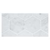 3-7/8" Hexagon | Carrara - Honed | Marble Mosaic Tile