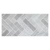 1" x 4" Herringbone | Azulo Grey - Honed | Limestone Mosaic Tile