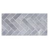 1" x 4" Herringbone | Heracles Grey - Honed | Marble Mosaic Tile
