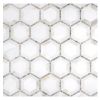 1-1/2" Concentric Hexagon | Calacatta Polished - East White & Smoke Honed | Unique Mosaic Tile - Marble