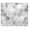 1" Hexagon Mosaic | Bai - Silk | Ajete Glass Collection