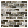 1/2" x 1" Mini Brick Mosaic | Vadion - Natural | Zumi Structured Glass Collection
