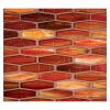 5/8" x 2" Cocktail Mosaic | Red - Natural | Zumi Structured Glass Collection