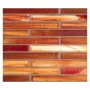 1/2" x 4" Brick Mosaic | Red - Natural | Zumi Structured Glass Collection