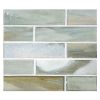 1" x 4" Brick Mosaic | Pianso - Perla | Ajete Glass Collection
