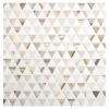 1" Equilateral Triangle | White Whisp Dolomiti Honed - Linear Gold Polished | Unique Mosaic Tile - Marble