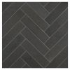 1-1/2" x 6" Herringbone Harmony | Deep Basalt - Ultra Honed | Basalt Mosaic Tile