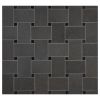 1-5/8" x 2-1/2" Basketweave Bliss w/ 3/8" Dot | Deep Basalt Ultra Honed - Nero Marquina Polished | Basalt Mosaic Tile