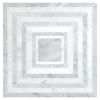 Delano Squarington Gris | Thassos - Carrara Claro Light - Carrara Scuro Select | Art of Deco Marble Mosaic Tile