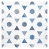 Mercator | Thassos Honed - Blue Ronse Polished | Visual Dimensions Marble Mosaic
