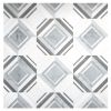Bryant Park Blend | Thassos - White Whisp Dolomiti - Carrara - Azulo Grey - Polished | Visual Dimensions Marble Mosaic
