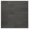 1-1/2" x 6" Brick | Deep Basalt - Ultra Honed | Basalt Mosaic Tile
