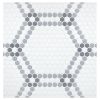 Hexandra Mosaic | White, Light Gray & Medium Gray - Matte | Eco Design Glass
