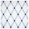 Lantern Lattice Mosaic | White, Powder Blue & Deep Blue - Matte | Eco Design Glass