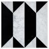 Chrysler Spire Solid | Carrara Claro Light - Nero Marquina | Art of Deco Marble Tile