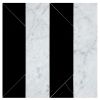 Streamline Moderne Solid | Carrara Claro Light - Nero Marquina | Art of Deco Marble Tile