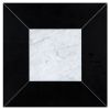 Delano Solid | Carrara Claro Light - Nero Marquina | Art of Deco Marble Tile