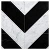 Chevron Solid | Carrara Claro Light - Nero Marquina | Art of Deco Marble Tile