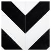 Chevron Solid | Thassos - Nero Marquina | Art of Deco Marble Tile