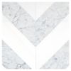 Chevron Solid | White Whisp Dolomiti - Carrara Claro Light | Art of Deco Marble Tile