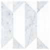 Chrysler Spire Solid | White Whisp Dolomiti - Carrara Claro Light | Art of Deco Marble Tile