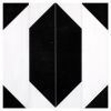 Solid Hex Tech | White Whisp Dolomiti - Nero Marquina | Art of Deco Marble Tile