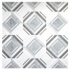 Bryant Park Blend | Thassos - White Whisp Dolomiti - Carrara - Azulo Grey - Polished | Visual Dimensions Marble Mosaic
