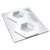 5" Celestial Cube Dawn | Thassos Honed - Carrara Claro Light - Carrara Scuro Select - Bardiglio - Polished | Visual Dimensions Marble Mosaic