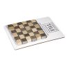 5/8" x 5/8" Square Checkerboard | Lavora Blue - Castelo Gold - Honed | Limestone Mosaic Tile
