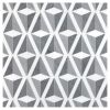 Diamondelle | White Whisp Dolomiti - Bardiglio Light - Bardiglio Impresso - Polished | Visual Dimensions Marble Mosaic
