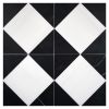 Ehysquare | White Whisp Dolomiti Ultra Premium - Nero Marquina Select - Honed | Visual Dimensions Marble Mosaic
