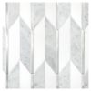 Griffith | Carrara & Thassos Polished - Stainless Steel | Unique Mosaic Tile - Marble
