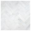 1" x 4" Herringbone | White Blossom Ultra Premium - Honed | Marble Mosaic Tile