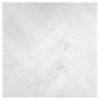 1-1/2" x 6" Herringbone Harmony | White Blossom Ultra Premium - Honed | Marble Mosaic Tile