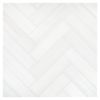 1-1/2" x 6" Herringbone Harmony | White Whisp Dolomiti Ultra Premium - Honed | Marble Mosaic Tile