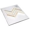 1/4" x 2-7/8" HerringStone | White Whisp Dolomiti Honed - Linear Gold Polished | Marble Mosaic Tile