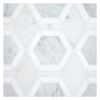Hexton | Thassos Polished - White Blossom & Carrara Honed | Unique Mosaic Tile - Marble