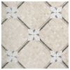 Flower Lattice | Calacatta - Canopy Green - Montevideo - Gascogne Blue - Crema Marfil | Marble Mosaic Masterworks Tile