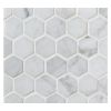 1" Hexagon | Carrara Claro Premium - Honed | Marble Mosaic Tile