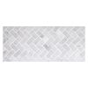 5/8" x 1-1/4" Herringbone | White Carrara - Polished | Marble Mosaic Tile