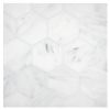 3-1/2" Hexagon | White Blossom Ultra Premium - Honed | Marble Mosaic Tile