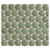 3/4" Penny Round | Green Tea - Matte | Glazed Porcelain Mosaic Tile