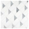 Reflectangle | White Whisp Dolomiti Light and Medium Select - Platino Azzurro - Honed | Visual Dimensions Marble Mosaic