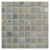 5/8" x 5/8" Square | Green Royal Blue - Green Fantasia - Tumbled | Marble Mosaic Tile