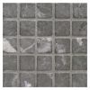 1" x 1" Square | Nero Marquina - Tumbled | Marble Mosaic Tile