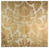 6" x 6" Damask Pattern Screen Printed Field Tile | Olive & Celadon - Gloss | Tiepolo Tileworks Ceramic