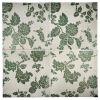 6" x 6" Chrysanthemum Pattern B Screen Printed Field Tile | Bluegrass & Fox - Gloss | Tiepolo Tileworks Ceramic