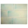 2" x 4" Field Tile | Aqua - Satin Stained Crackle | Tiepolo Tileworks Ceramic
