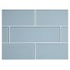 3" x 9" Tile | Wedvood Blue - Natural | Tohmai Glass Collection